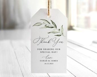 100 Etichette Personalizzate Per Bomboniere Matrimonio - Thank You Tag - Celeste - Darling Souvenir