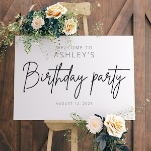 Birthday Party Welcome Sign, Modern Birthday Welcome Sign Template, Birthday Welcome Sign, Templett, #B127