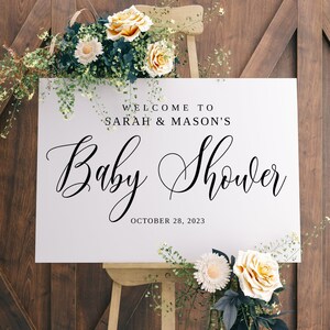 Modern Baby Shower Welcome Sign, Script Baby Shower Welcome Sign Template, Calligraphy Baby Shower Welcome Sign, Templett, #B95