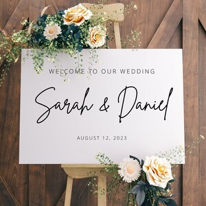 Modern Wedding Welcome Sign Template, Calligraphy Welcome Sign, Minimalist Wedding Welcome Sign, Templett, #B127