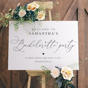 Bachelorette Party Welcome Sign, Bachelorette Welcome Sign Template, Elegant Welcome Sign, Templett, #B55
