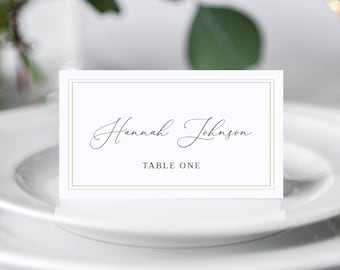席札テンプレート、座席カード、結婚式名刺、名刺テンプレート、エレガントな結婚式、ゴールドウェディング席札、テンプレート、#B56