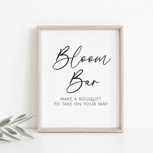 Insegna moderna Bloom Bar, insegna modificabile Flower Bar, insegna minimalista per la doccia nuziale, B220