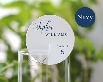Champagne Place Cards Round Place Card Template Circle - Etsy