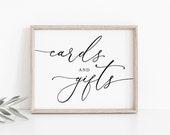 Modern Wedding Cards and Gifts Sign, Minimalist Cards and Gifts Sign, Landscape Wedding Sign, Printable Wedding Signs, Templett, #B55