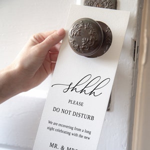 Door Hanger Template, Modern Wedding Door Hanger Tag, Do Not Disturb Wedding Door Hanger, Do Not Disturb Door Tag, Templett, #B55