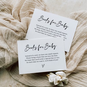 Livres modernes pour baby shower, carte de demande de livre, encart minimaliste pour baby shower, carte modifiable apporter un livre, bibliothèque de bébé B221