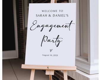 Minimalist Engagement Welcome Sign, Large Engagement Party Welcome Sign, Modern Engagement, Printable  Engagement Party Sign, B221