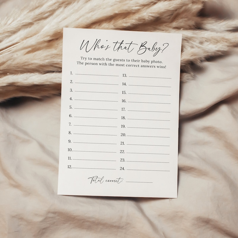 Baby Photo Guessing Game Template Etsy