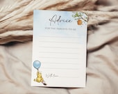 Winnie The Pooh Baby Shower Advice Card, Baby Shower Advice for the Parents-to-be, Boys Baby Shower Game, Wish Cards, Pooh Theme, B188