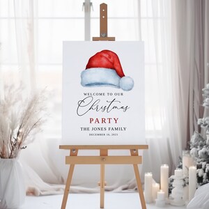 Christmas Party Welcome Sign, Holiday Welcome Sign, Editable Christmas ...