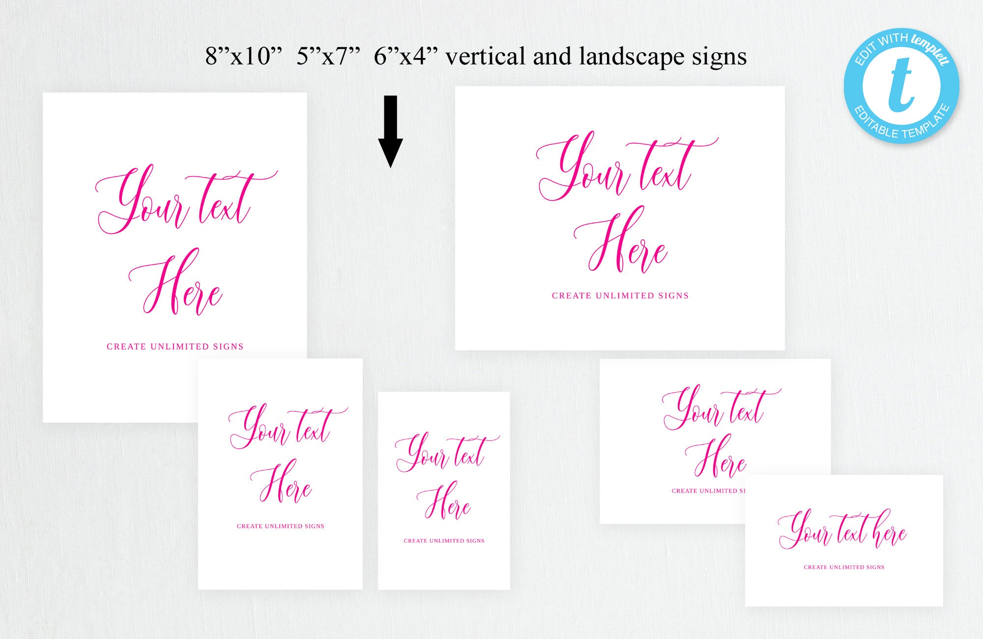 Pink Sign Out Message Hot Pink Sign Template, Editable Sign, Edit Yourself, Custom Sign ...