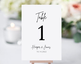Modern Wedding Table Numbers, Table Number Template, Wedding Reception, Printable Table Numbers, Templett, #B127
