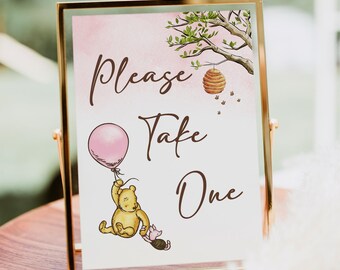 Winnie The Pooh Baby Shower Favors Sign Template (Digital)