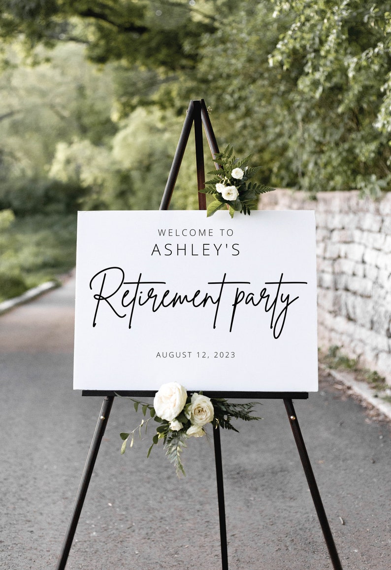 Retirement Party Sign Retirement Sign Etsy