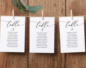 Plantilla de tarjetas de tabla de asientos de boda moderna, tabla de asientos colgantes, plan de asientos de boda, tabla de asientos de boda, Templett, #B55
