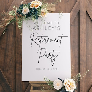 Retirement Party Welcome Sign, Retirement Welcome Sign Template,  Retirement Celebration, Modern Welcome Sign, Templett, #B127