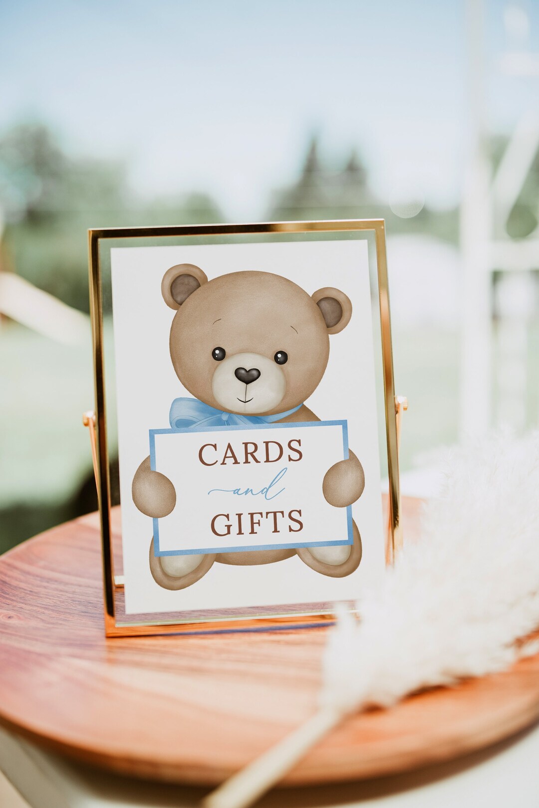 Teddy Bear Baby Shower Cards and Gifts Sign Template, Baby Shower Gift ...