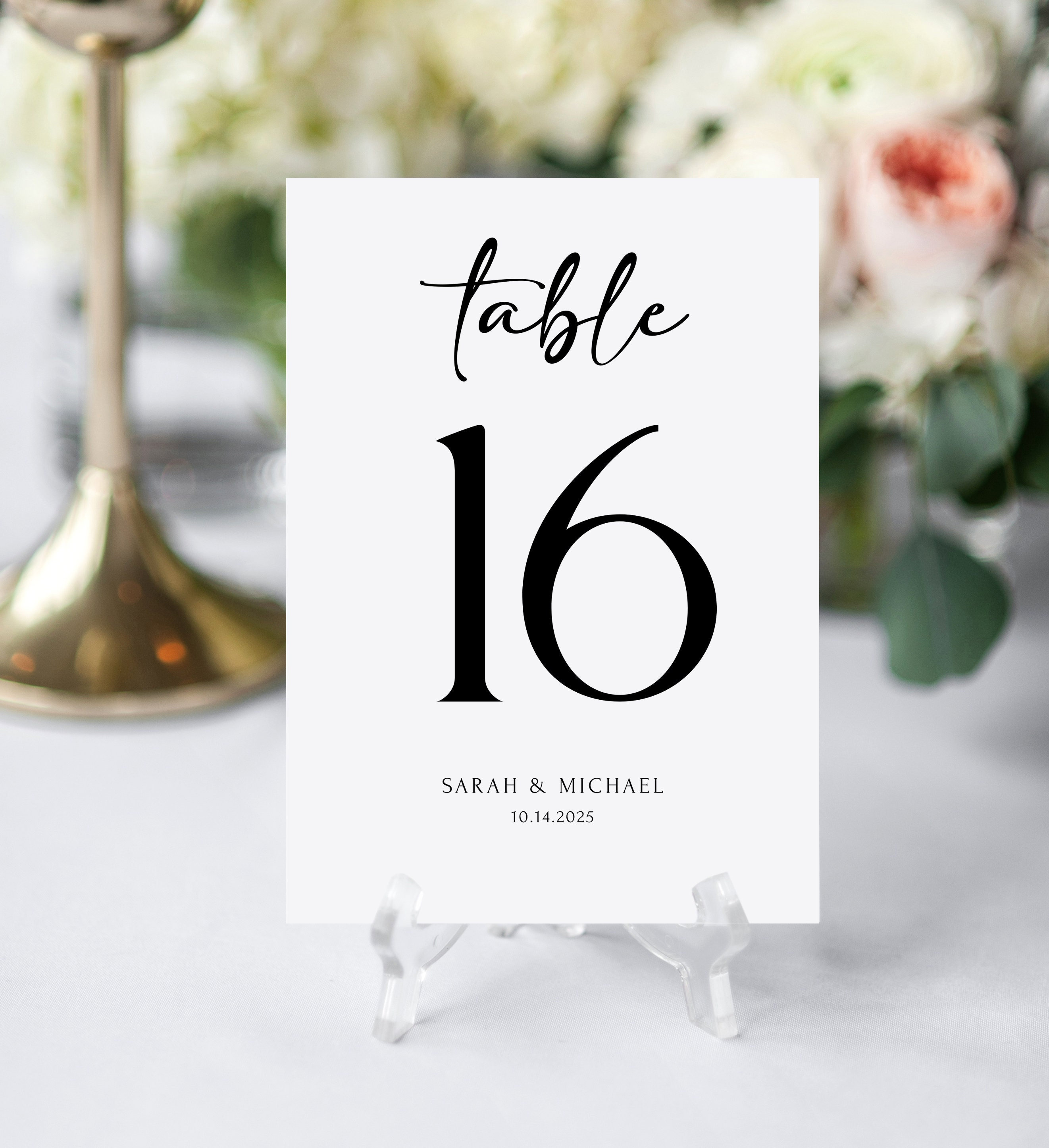 Editable Table Numbers Template Modern Wedding Table Numbers Template ...
