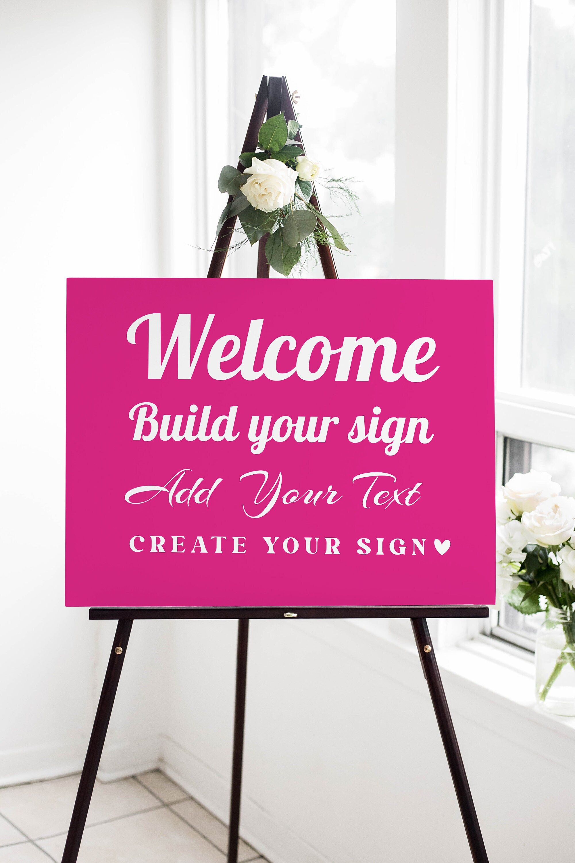 Pink Sign Out Message Hot Pink Sign, Hot Pink Welcome Sign, Pink Doll Birthday Welcome Sign ...