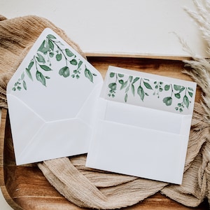 Dark Green Wedding Envelope Liner, Printable Envelope Liner Template, Green Envelope Liner, Instant Download, #B9