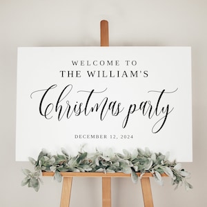 Christmas Party Welcome Sign, Holiday Party Welcome Sign Template, Winter Holiday Sign, Templett, #B95