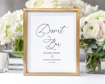 Dessert Bar Sign, Dessert Bar Wedding Sign, Wedding Desserts Sign, Editable Template, Modern Wedding Sign, Templett, #B55