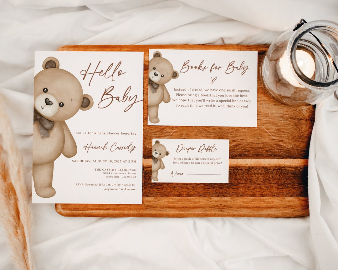 Editable We Can Bearly Wait Girl Shower Thank You Card, Bearly Wait Pink Baby Shower Display Card For Baby Shower Party BRWBS003 - UK