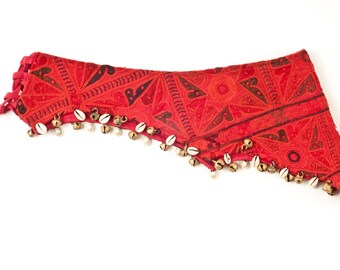 Hand embroidered belt.