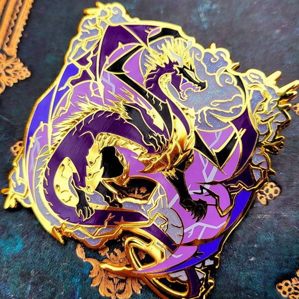Dragón Tormenta de Trueno - Pin de esmalte del Dragón Tormenta Relámpago