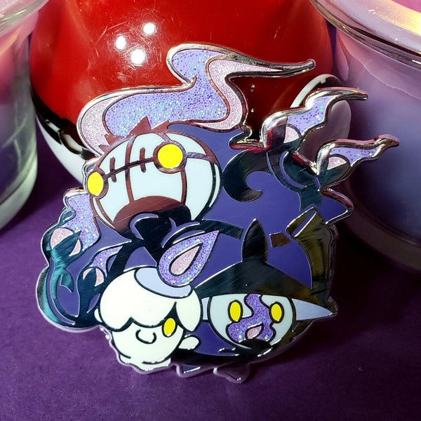 Chandelure, Lampent & Litwick Family Ghost Pokémon Enamel Pin
