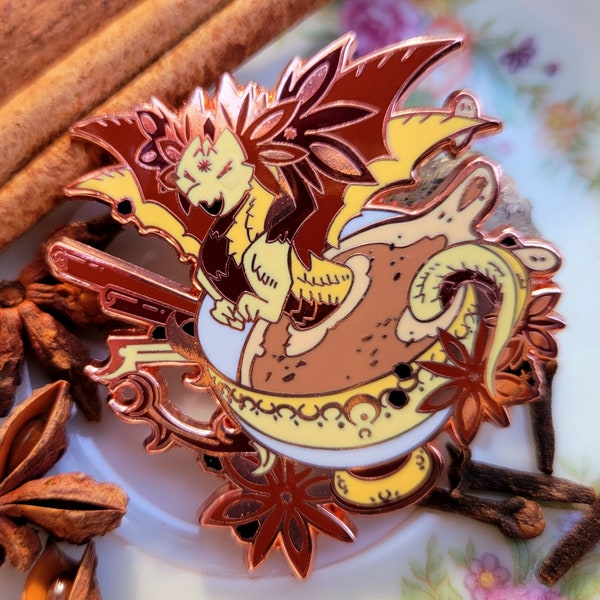 Masala Chai Dragon - Enamel Pin - Tea Dragon