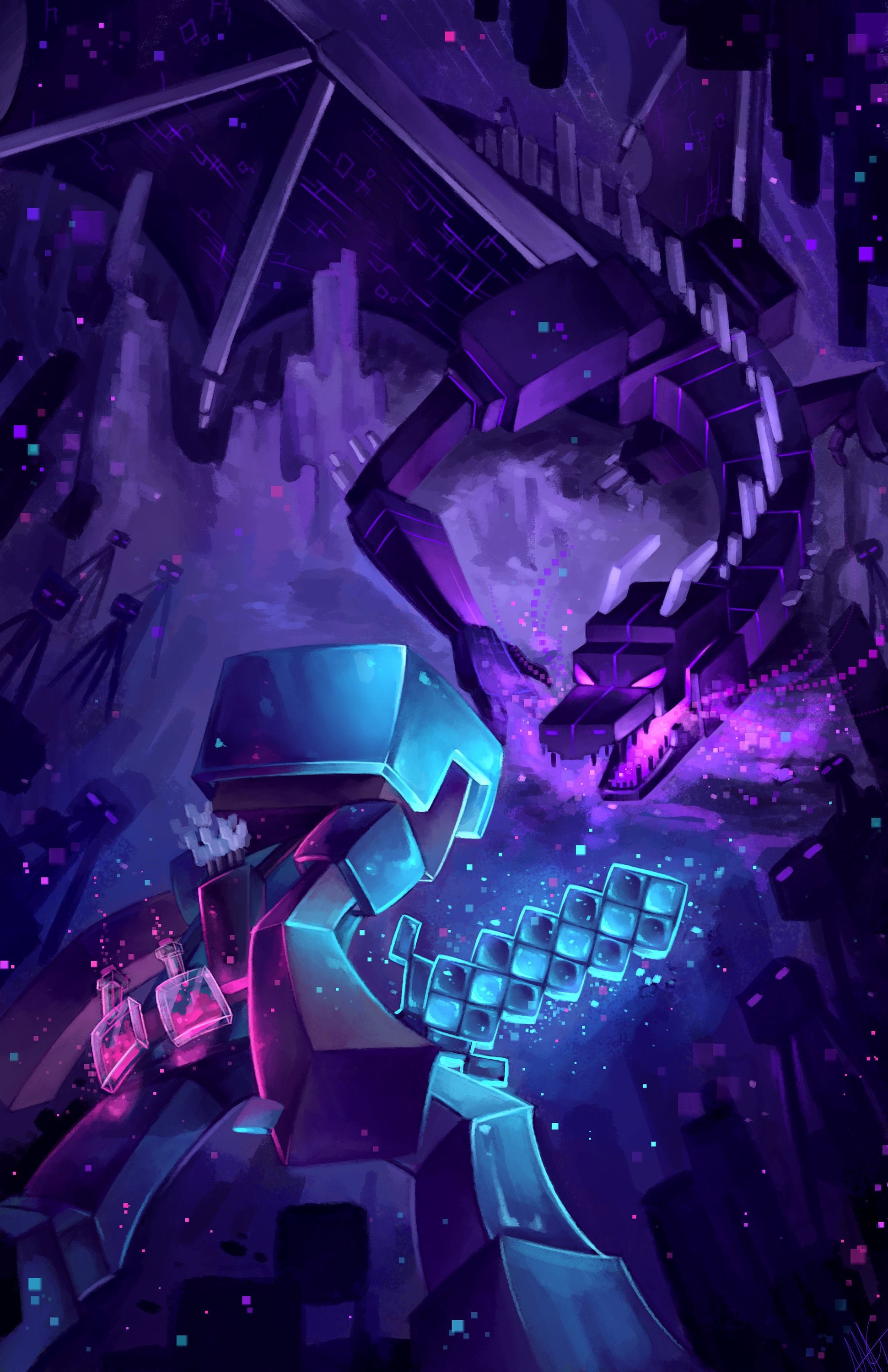 Fanart i made about the ender dragon [Jean?] : r/Minecraft