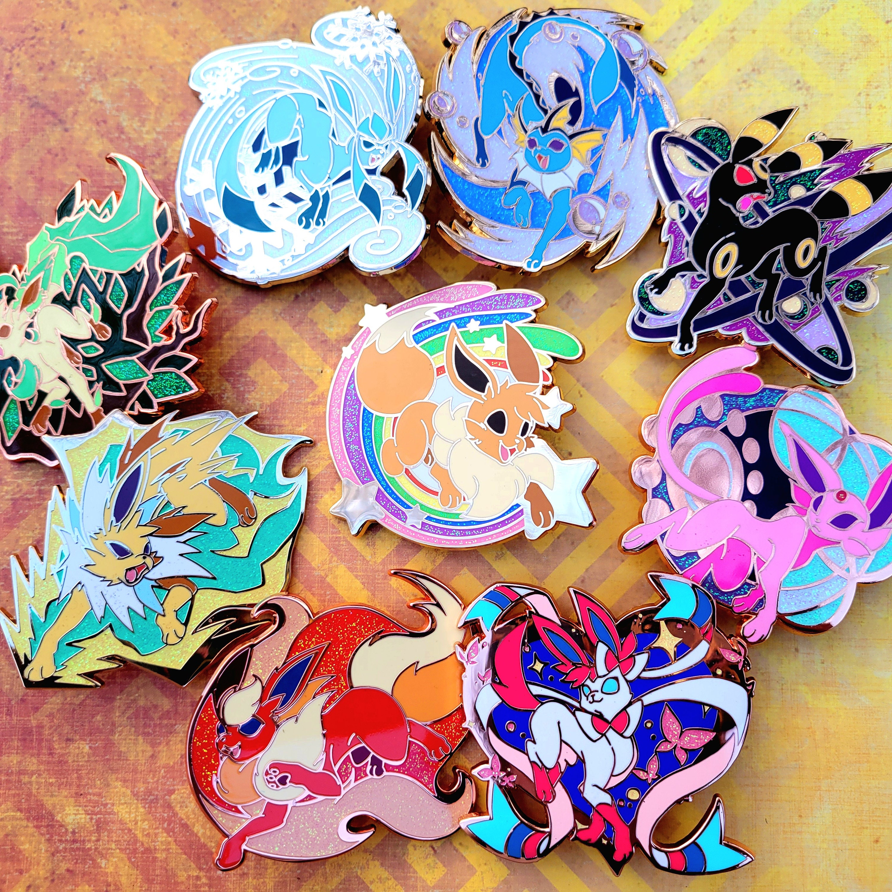 Eevee's Garden - A Floral Eeveelution Enamel Pin Set by EvilsCornerArt —  Kickstarter