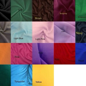Peut inclure: Un nuancier de tissus en diff&eacute;rentes couleurs, notamment noir, marron, bordeaux, &eacute;meraude, gris, bleu clair, rose clair, lilas, marine, orange, rose, violet, rouge, bleu roi, sarcelle, turquoise et jaune.