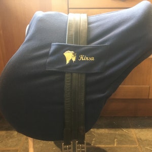 Norwegian Fjord Horse Personalised Embroidered SADDLE COVER With Girth Loops GP or Dressage