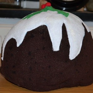 Pudín de Navidad, pudín de Navidad, gorro de lana festivo, gorro de montar, funda para casco