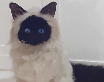 Himalaya realistische kat Colorpoint-knuffel
