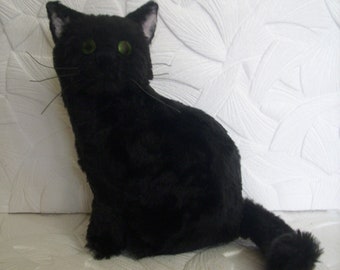 stuffed black cat realistic