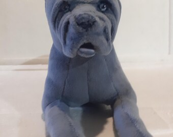 Perro de peluche Cane Corso gris azul