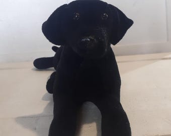 Black Labrador Plush, Realistic Dog Stuffed Animal, Labrador Gift, Small Dog Plush Toy