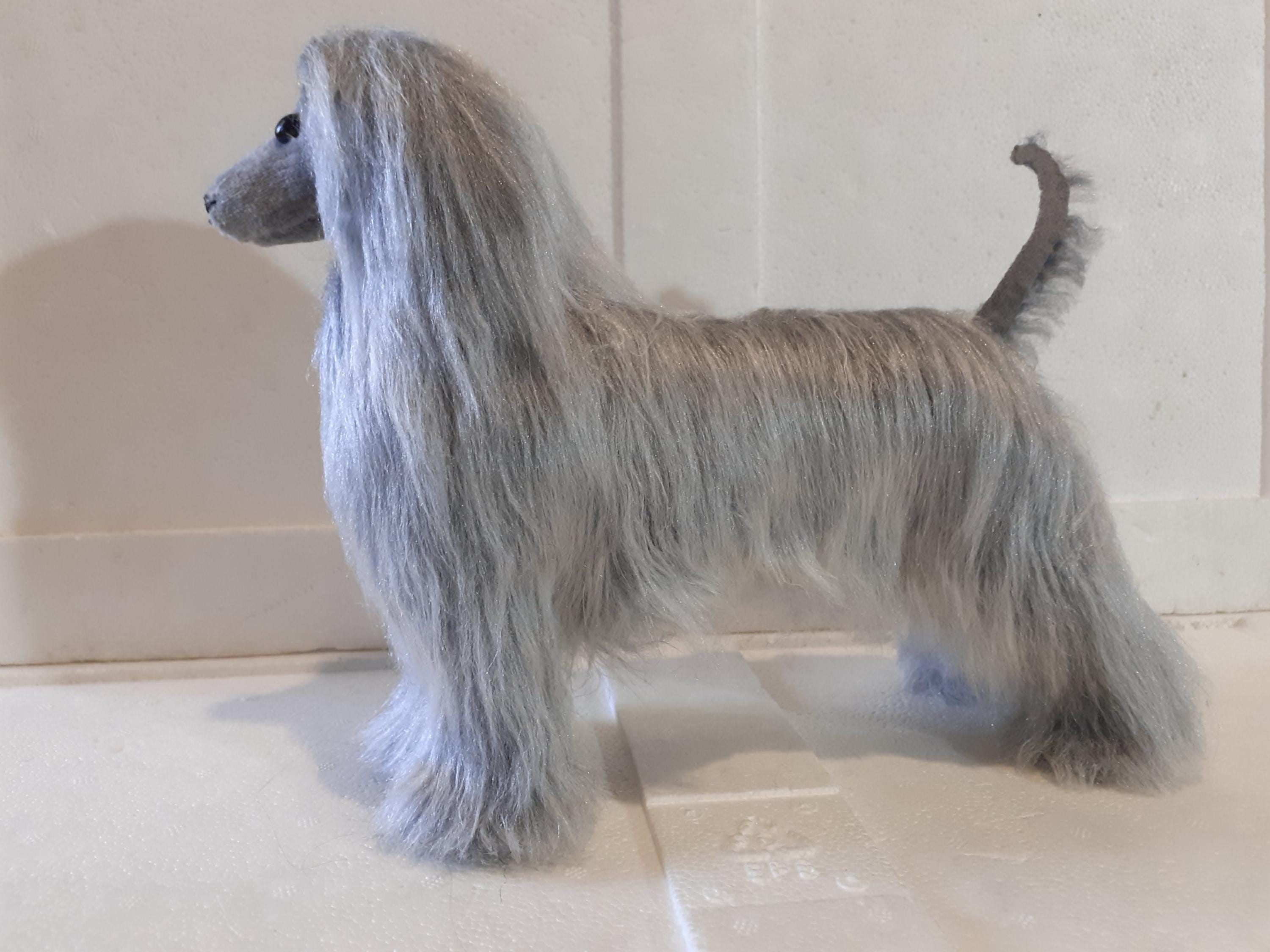 ぬいぐるみ犬のペット肖像彫刻 青/グレーのアフガンハウンド - Etsy 日本