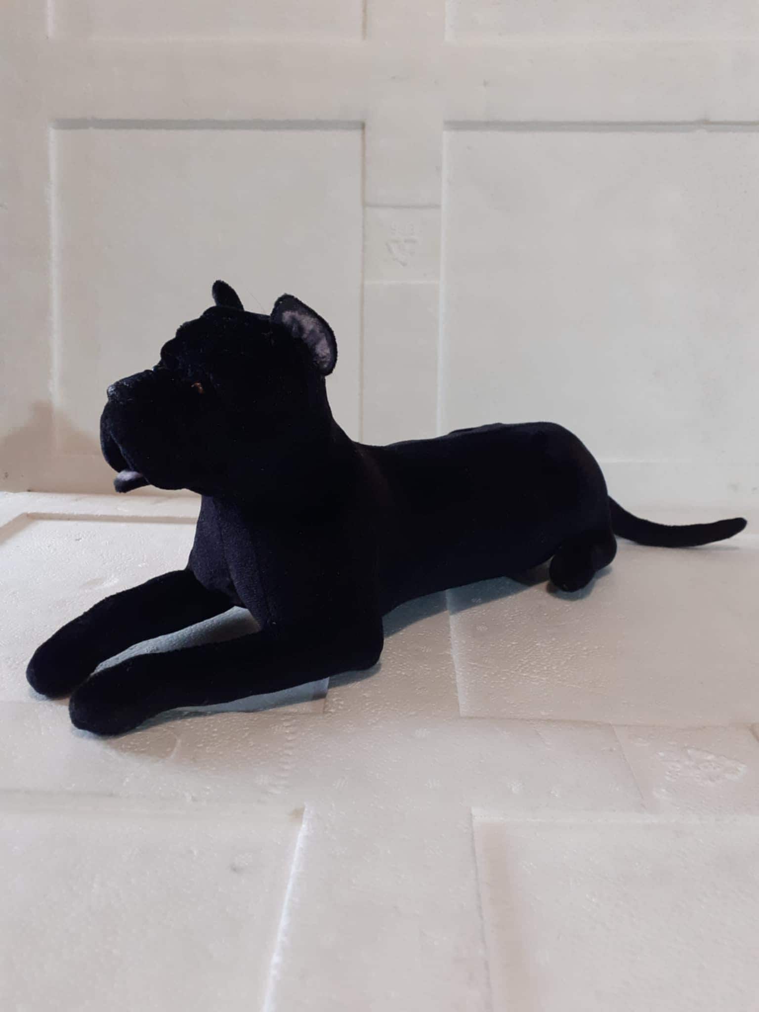 ぬいぐるみ犬のペット肖像彫刻（黒またはグレーのケーンコルソ
