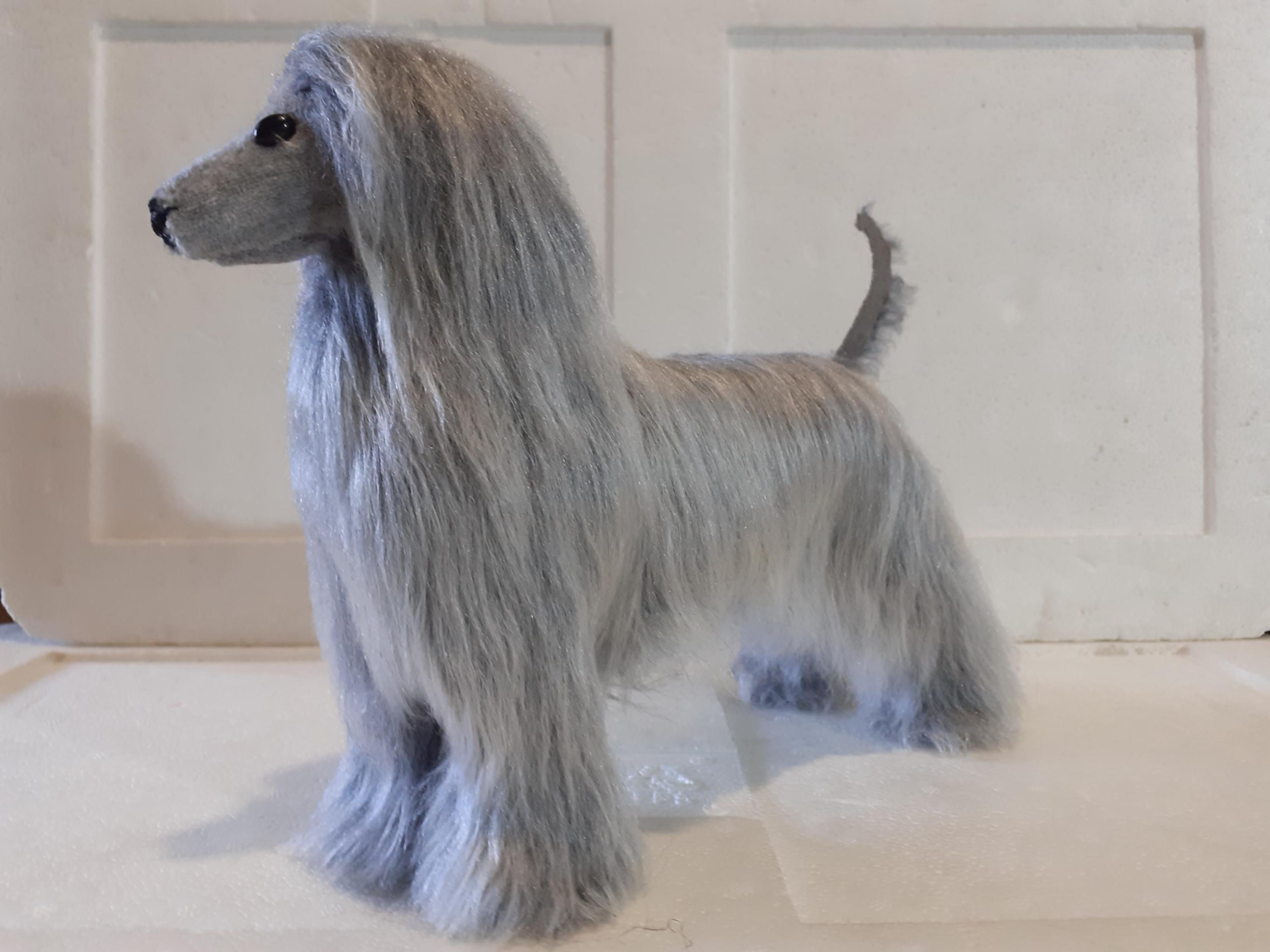 ぬいぐるみ犬のペット肖像彫刻 青/グレーのアフガンハウンド - Etsy 日本