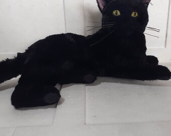 Realistic black cat plush sale