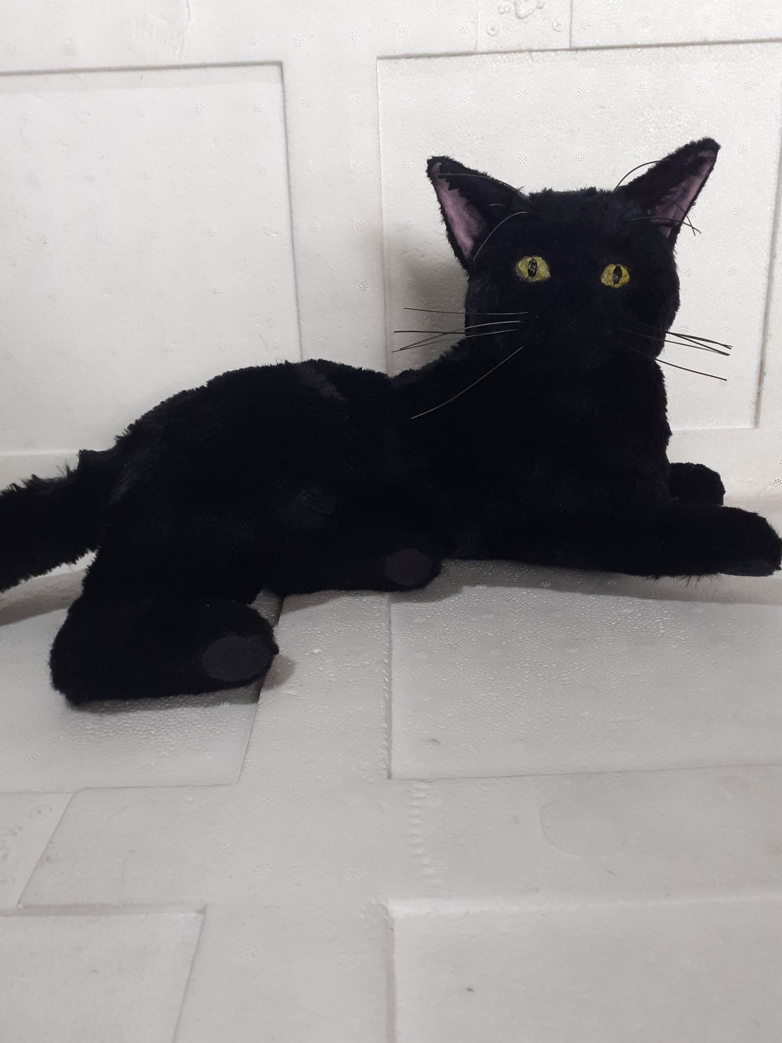 Realistic black cat stuffed animals deals