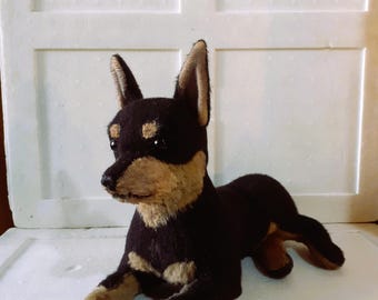 Plush pinscher dog
