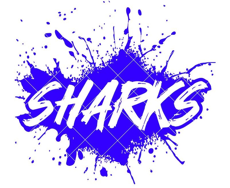 Sharks Paint Splatter Design - SVG/DXF/PNG File for Cutting Machines ...