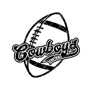 Cowboys Football Retro Script Regular and Distressed - SVG/DXF/PNG file for cutting machines and sublimation