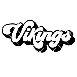 Vikings Retro Script Regular and Distressed - SVG/DXF/PNG file for cutting machines and sublimation